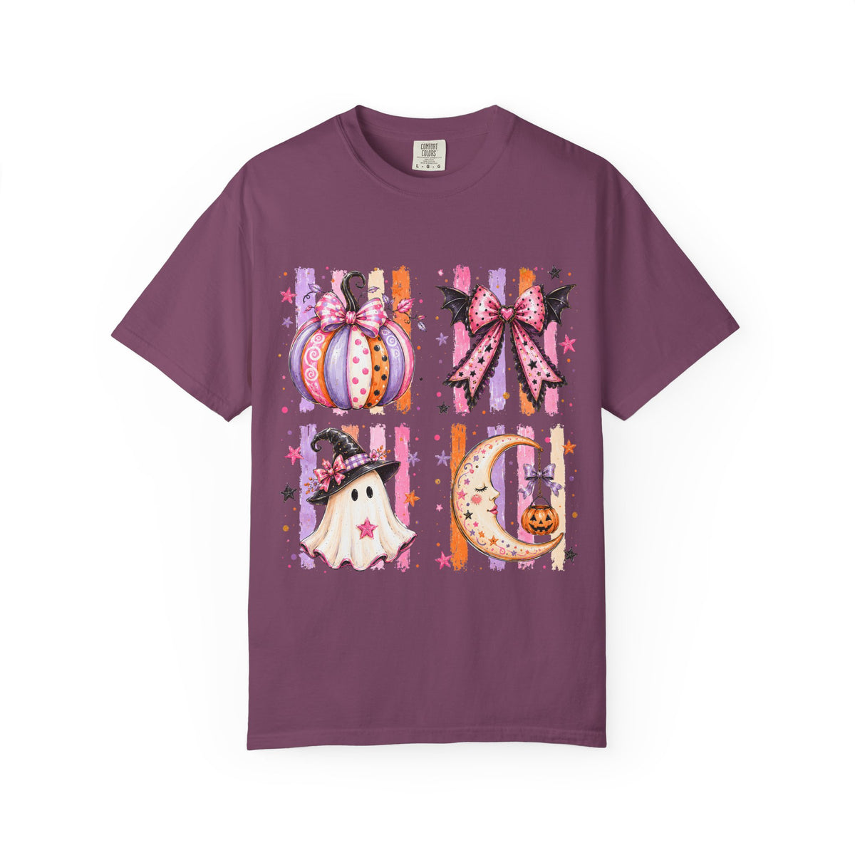Halloween Cute Icons T-Shirt — Pumpkin, Ghost & Moon Graphic Tee