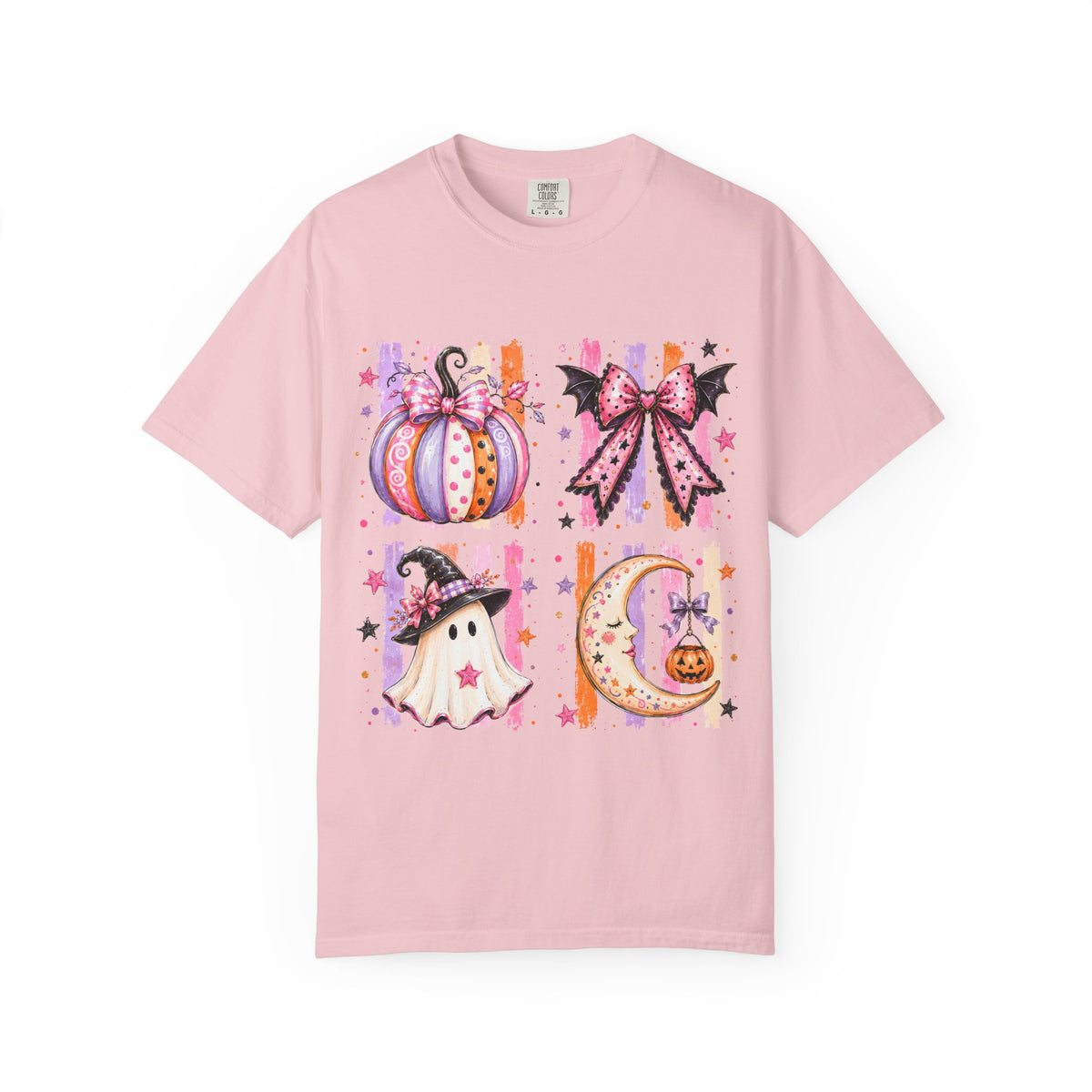 Halloween Cute Icons T-Shirt — Pumpkin, Ghost & Moon Graphic Tee